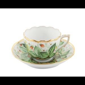 Herend 20 piece multi colored strawberry tea set.